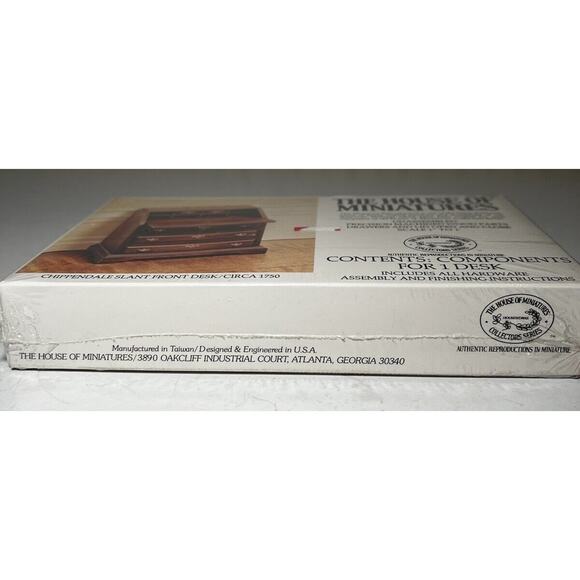 The House of Miniatures Kit 40042 Chippendale Slant Front Desk NEW SEALED Vtg - Picture 6 of 10